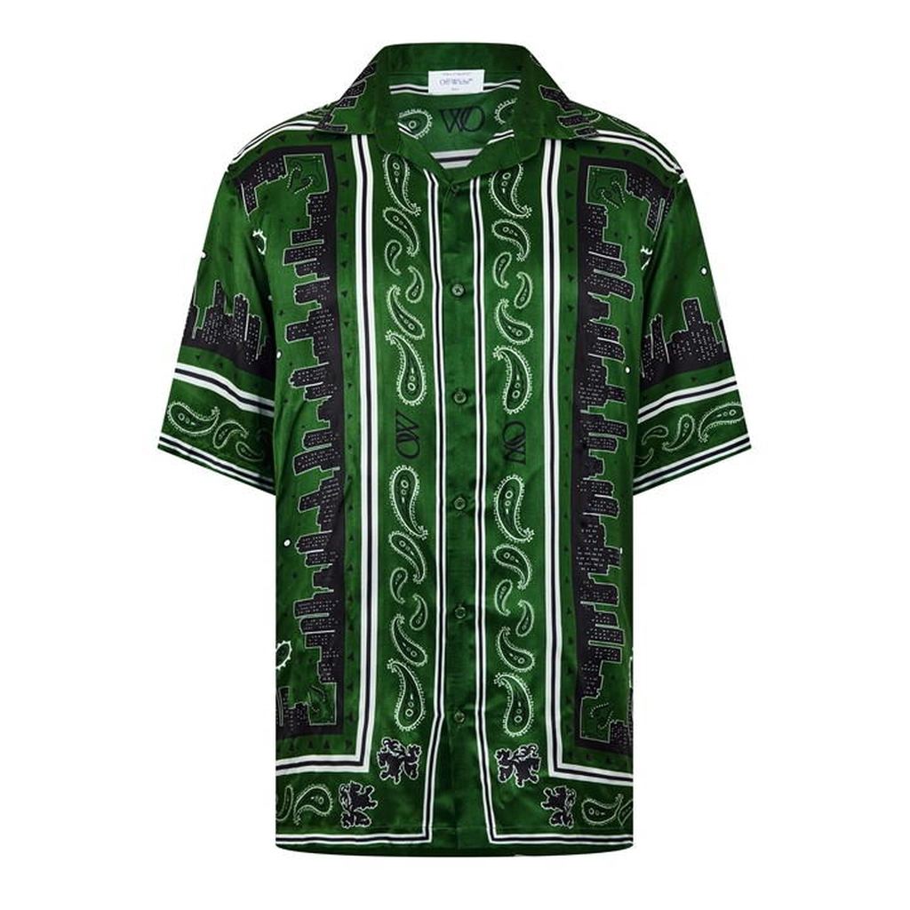 Off White Bandana Bowling Shirt - Multi